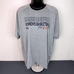 Under Armour T-Shirt Womens XL Auburn Womens Basketball Gray Raglan Performance